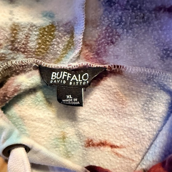 Buffalo David Bitton Ice Tie Dye Hoodie XL Multicolor Pullover Streetwear Boho - Picture 2 of 4